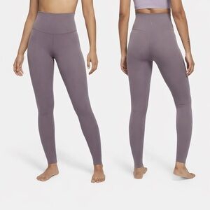 Nike Yoga Luxe Mauve Leggings High-Waist Dri-FIT Purple Size S
